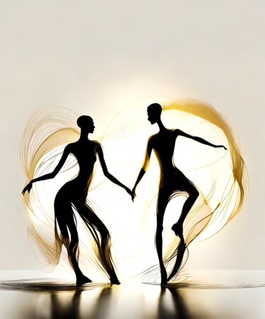 Digitale Kunst mit dem Titel "Fluid Dance No.22" von Ninn, Original-Kunstwerk, KI-generiertes Bild