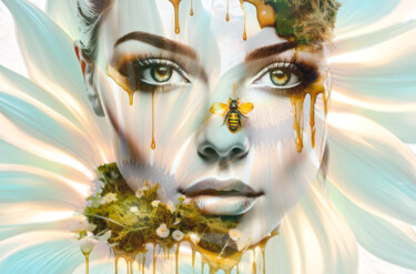 Digital Arts titled "Honeyflower" by Ninn, Original Artwork, Digital Collage