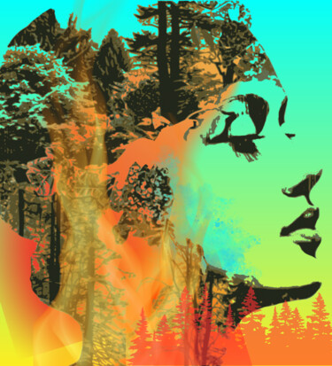 Digitale Kunst mit dem Titel "Souls United- Burni…" von Ninn, Original-Kunstwerk, Digitale Collage
