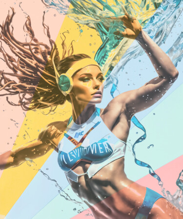 Digitale Kunst mit dem Titel "Olympic Games No.2" von Ninn, Original-Kunstwerk, Digitale Collage