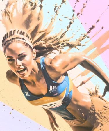Digitale Kunst mit dem Titel "Olympic Games No.5" von Ninn, Original-Kunstwerk, Digitale Collage