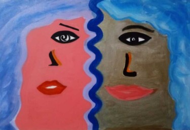 Peinture intitulée "Solidão a dois" par Ninna Otton, Œuvre d'art originale, Acrylique
