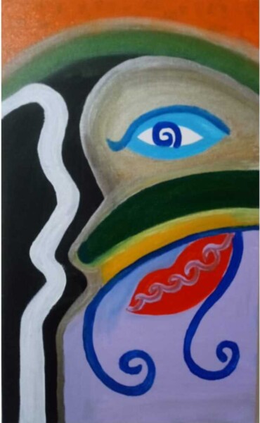 Peinture intitulée "Olhos que calam" par Ninna Otton, Œuvre d'art originale, Acrylique