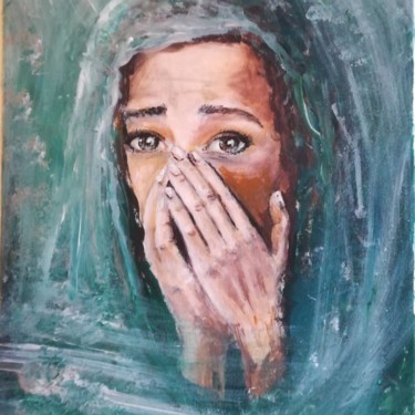 Peinture intitulée "Silent scream" par Nino Akhalkatsi, Œuvre d'art originale, Acrylique