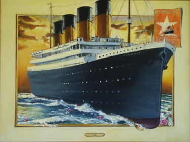 Картина под названием "Titanic on the safe…" - Nino Dobrosavljevic, Подлинное произведение искусства, Масло
