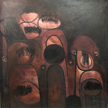 Malerei mit dem Titel "Velhos Colonos" von Nino Trindade Nilton Piores Da Trindade, Original-Kunstwerk, Acryl
