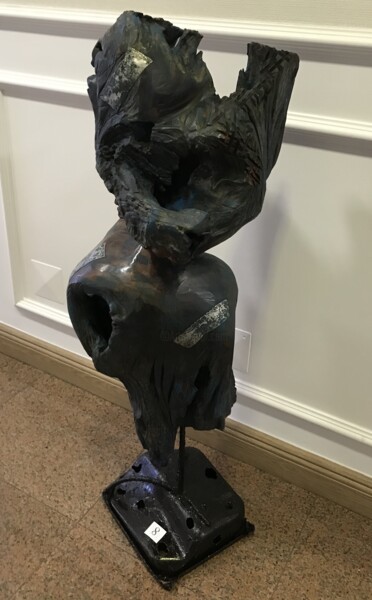 Skulptur mit dem Titel "Numa Cena de Idade" von Nino Trindade Nilton Piores Da Trindade, Original-Kunstwerk, Holz