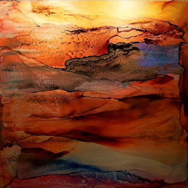 Painting titled "landscape" by Nino Anin, Original Artwork, Ink