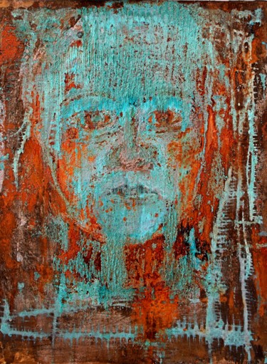 Painting titled "face" by Nino Anin, Original Artwork, Other