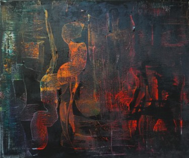 Malerei mit dem Titel "what's behind" von Nino Anin, Original-Kunstwerk, Acryl