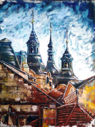 Painting titled "Old Europe. Tallinn" by Nina Polunina, Original Artwork, Oil