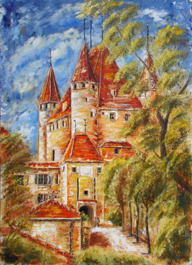 Painting titled "Old Europe. Switzer…" by Nina Polunina, Original Artwork, Oil