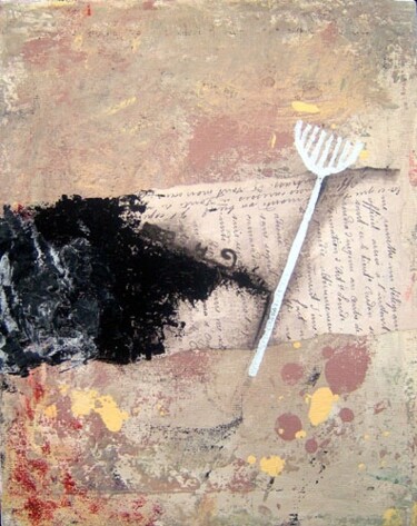 Peinture intitulée "le temps du lettre" par Nio, Œuvre d'art originale, Huile