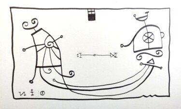 Dessin intitulée "osmose 3" par Nio, Œuvre d'art originale, Marqueur