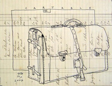 Drawing titled "cartable" by Nio, Original Artwork, Other