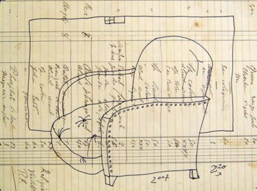 Dessin intitulée "fauteuil" par Nio, Œuvre d'art originale, Autre