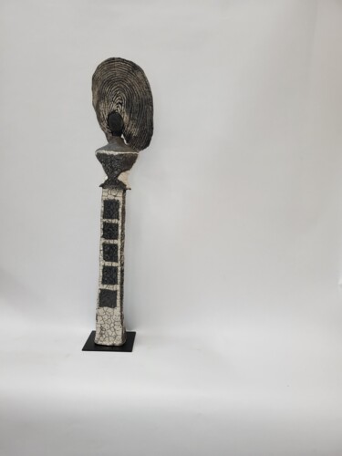 Sculpture titled "sculpture raku cape…" by Marie Juge, Original Artwork, Ceramics Mounted on Other rigid panel