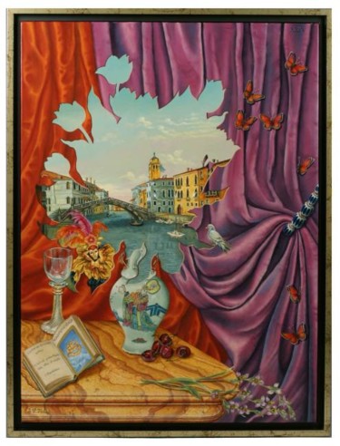 Peinture intitulée "INVITATION AU VOYAG…" par Lucette Philippe Niord, Œuvre d'art originale, Huile