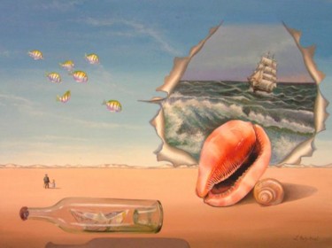 Peinture intitulée "Voyage" par Lucette Philippe Niord, Œuvre d'art originale