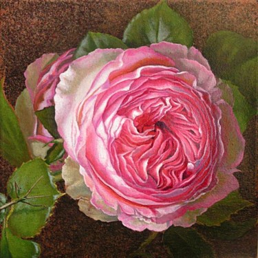 Painting titled "Rose" by Lucette Philippe Niord, Original Artwork