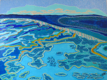 Malerei mit dem Titel "Barrière de corail…" von Nioudelli, Original-Kunstwerk, Acryl