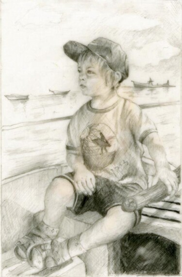 Malerei mit dem Titel "Young Skipper" von Nira Schwartz, Original-Kunstwerk