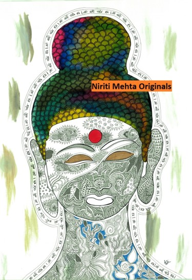Painting titled "all-elements-budha.…" by Niriti Mehta Jain, Original Artwork