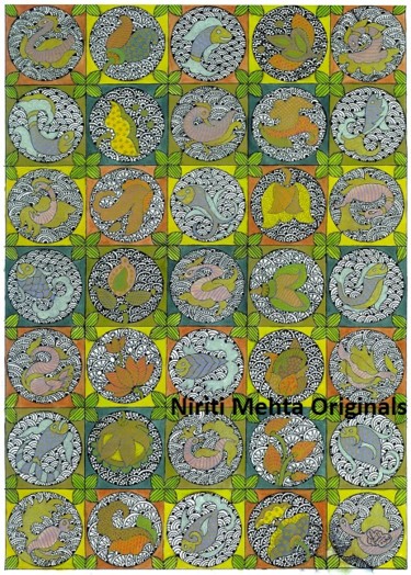 Painting titled "mandals.jpg" by Niriti Mehta Jain, Original Artwork