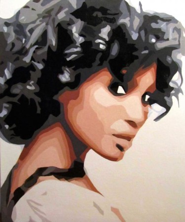 Painting titled "afro" by Niroe, Original Artwork