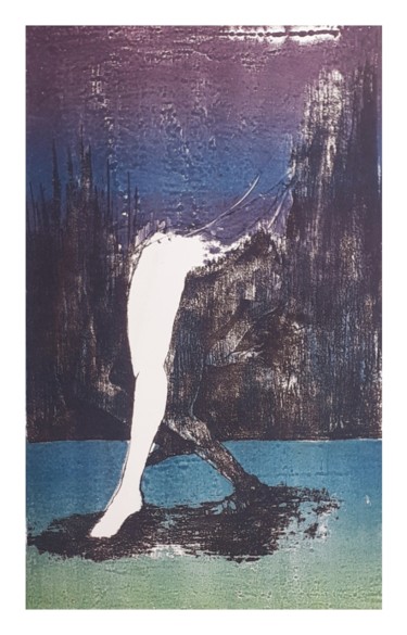 Romantic Spring Gravures & estampes intitulée "Romantic Spring" par Nishasunanda Art, Œuvre d'art originale, Monotype Monté sur Carton