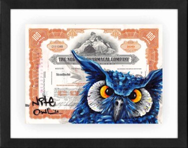 Peinture intitulée "Blue whoo" par Nite Owl, Œuvre d'art originale, Acrylique