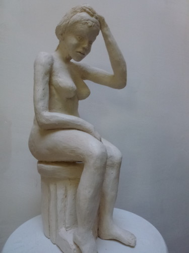 Sculpture titled "Nue assise" by Chrysanthou, Original Artwork