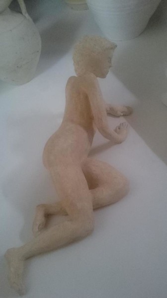 Escultura intitulada "Flo pose nue (modèl…" por Chrysanthou, Obras de arte originais, Argila