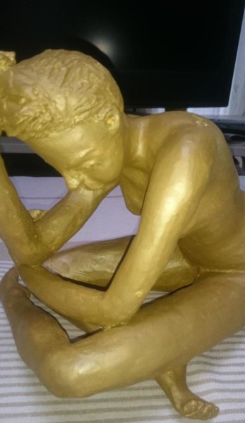 Sculpture intitulée "Jeune fille pose nue" par Chrysanthou, Œuvre d'art originale, Argile