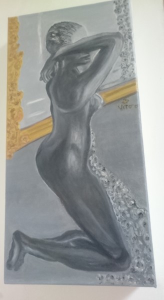 「Nue de Rodin」というタイトルの絵画 Chrysanthouによって, オリジナルのアートワーク, オイル