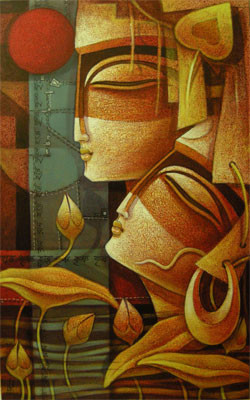 Painting titled "untitled" by Nityam Singha-Roy, Original Artwork