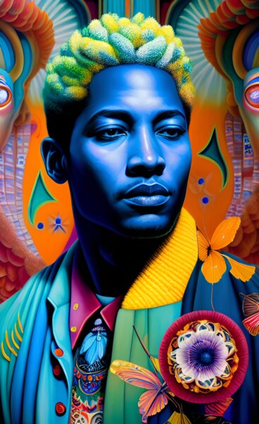 Digitale Kunst mit dem Titel "King of Soul" von Nivaldo Nieto Ortega, Original-Kunstwerk, KI-generiertes Bild