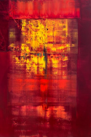 Peinture intitulée "Deep Red" par Nivas Kanhere, Œuvre d'art originale, Huile