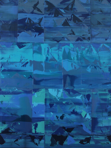 Peinture intitulée "Abstract-216, Refle…" par Nivas Kanhere, Œuvre d'art originale, Huile