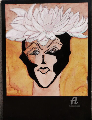 "L'homme-Lotus" başlıklı Tablo Régis Nivelle tarafından, Orijinal sanat, Mürekkep