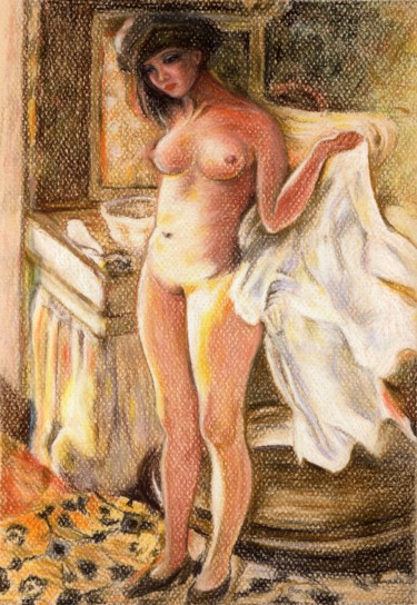 Desenho intitulada "After Pierre Bonnar…" por Nives Palmić, Obras de arte originais, Pastel