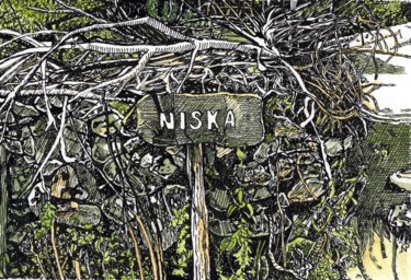 SIGN Abandoned Places Drawing titled "SIGN Abandoned Plac…" by Nives Palmić, Original Artwork, Ink