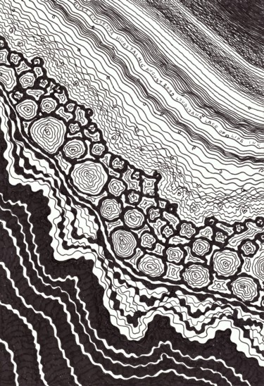 Drawing titled "LACE OF LIFE I" by Nives Palmić, Original Artwork, Ink
