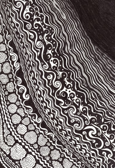 Drawing titled "LACE OF LIFE II" by Nives Palmić, Original Artwork, Ink