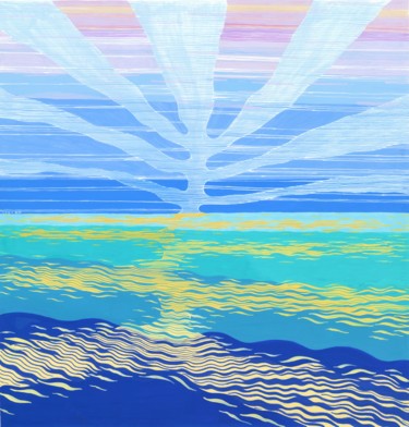 Painting titled "SEA AND SKY III" by Nives Palmić, Original Artwork, Gouache