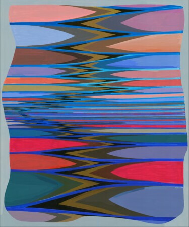 Peinture intitulée "WAVING II" par Nives Palmić, Œuvre d'art originale, Gouache