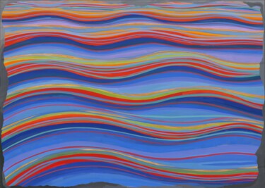 Peinture intitulée "WAVING VII" par Nives Palmić, Œuvre d'art originale, Gouache