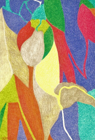图画 标题为“TULIP FEVER XIII” 由Nives Palmić, 原创艺术品, 粉彩