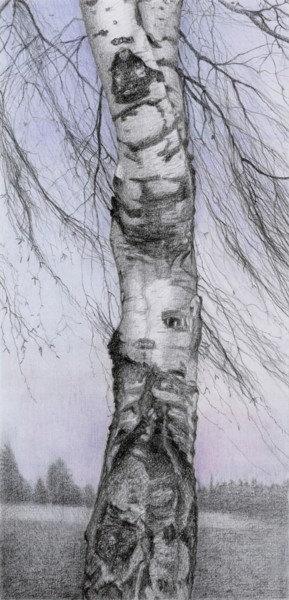 Рисунок под названием "BIRCH BODY" - Nives Palmić, Подлинное произведение искусства, Пастель
