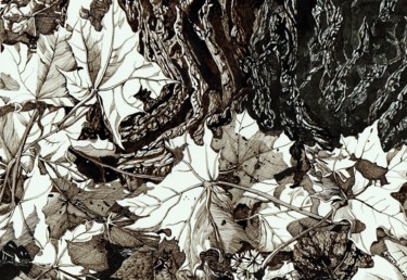 Dessin intitulée "SHORT AUTUMN LIGHT" par Nives Palmić, Œuvre d'art originale, Encre